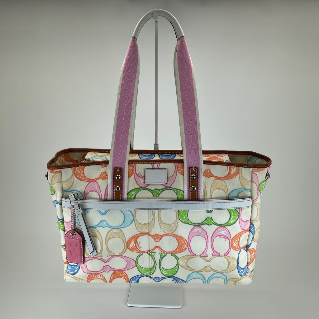Coach | Bags | Coach Hampton Signature Scribble Multicolor Handbag 